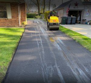 A picture of asphalt compaction